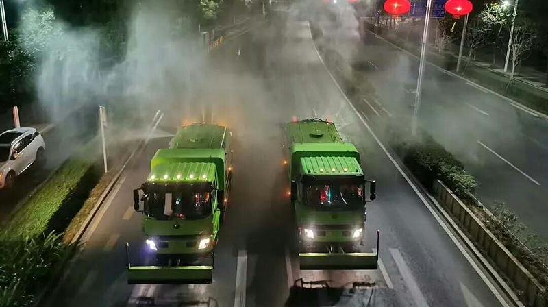 純電環衛清潔車噴灑消毒液