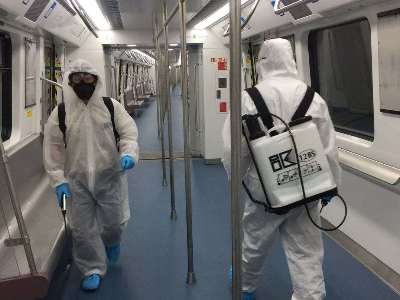 玉龍環保公司每天完成逾千列次地鐵消毒作業