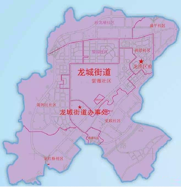 龍城街道行政區劃圖